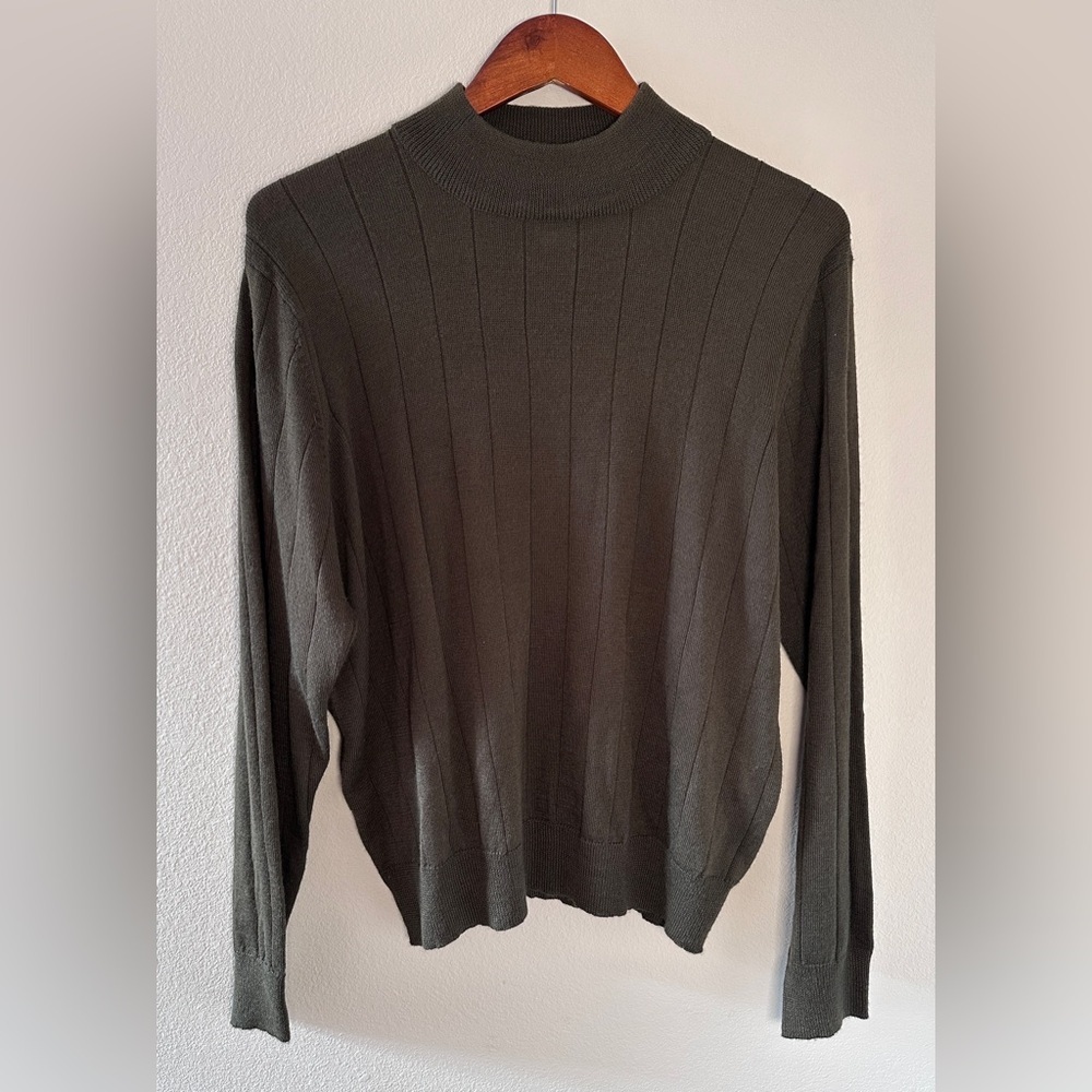 Harve Benard Sport vintage classic dark gray‎ brown green sweater size XL